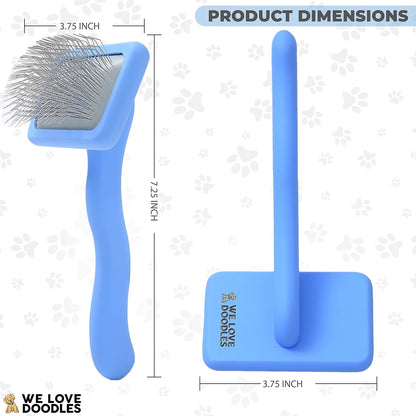 We Love Doodles Large Slicker Brush & Lavender Detangler Spray Pack - for Long-Haired Dogs, Dog Leave-In Conditioner for Reducing Mats, Knots & Tangles, Dematting & Conditioning Kit, 16 oz