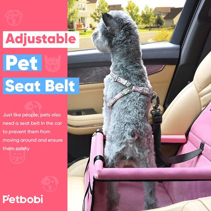 Petbobi Small Dog Car Seat, Dog Car Booster Seat for Small Medium Dogs 5-15 lbs, Foldable Front Seat Safety with Sturdy PVC Tube Frame, Breathable Mesh, Grey