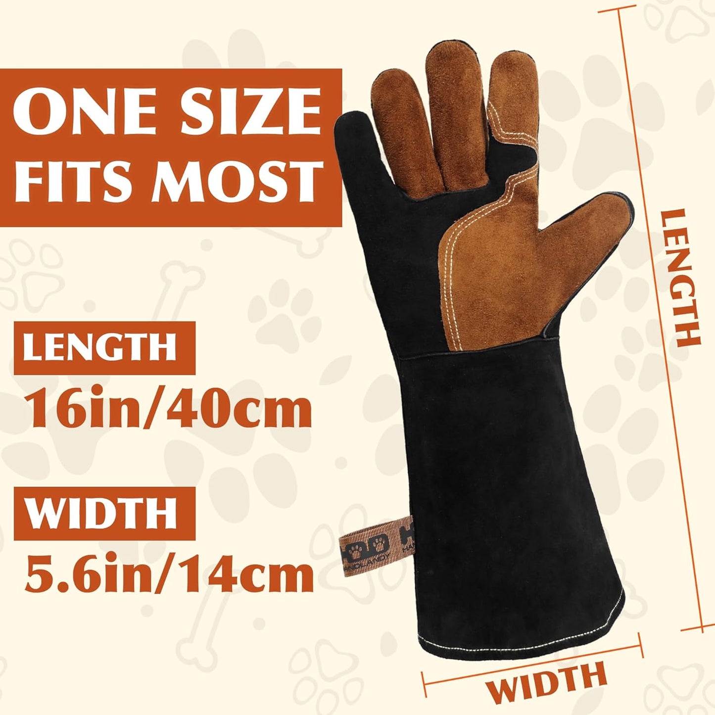 HANDLANDY Animal Handling Gloves, Bite-Proof, Scratch-Resistant, Pet Gloves for Dogs, Cats, Falconry, Gardening