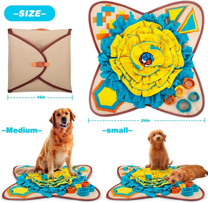 AWOOF Pet Snuffle Mat for Dogs, Interactive Feed Game for Boredom, Encourages Natural Foraging Skills for Cats Dogs Bowl Travel Use, Dog Treat Dispenser Indoor Outdoor Stress Relief