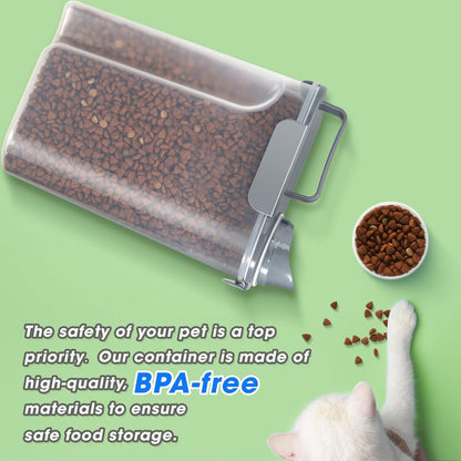 TBMax Dog Food Storage Container 5-7 lbs, Airtight Cat Food Container with Larger Spout & Measuring Cup, Portable Pet Food Storage Dispenser for Small Animal Kibble Storage, Bird Seed Container