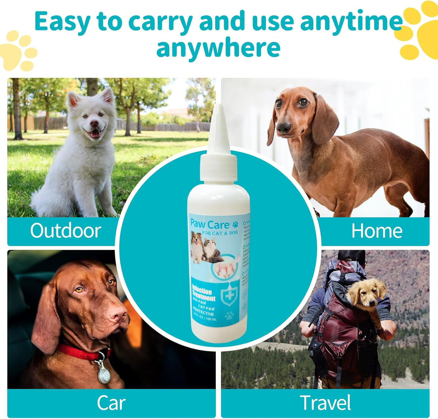 Dog Paw Cleaning Solution,3.4 FL Oz Pet Paw Cleaner,Dog Paw Cleaner, Pleasant Smell Dog Foot Cleaner, Deep Clean Paw Cleaner for Dogs and Cats,No Rinse Dog Paw Washer