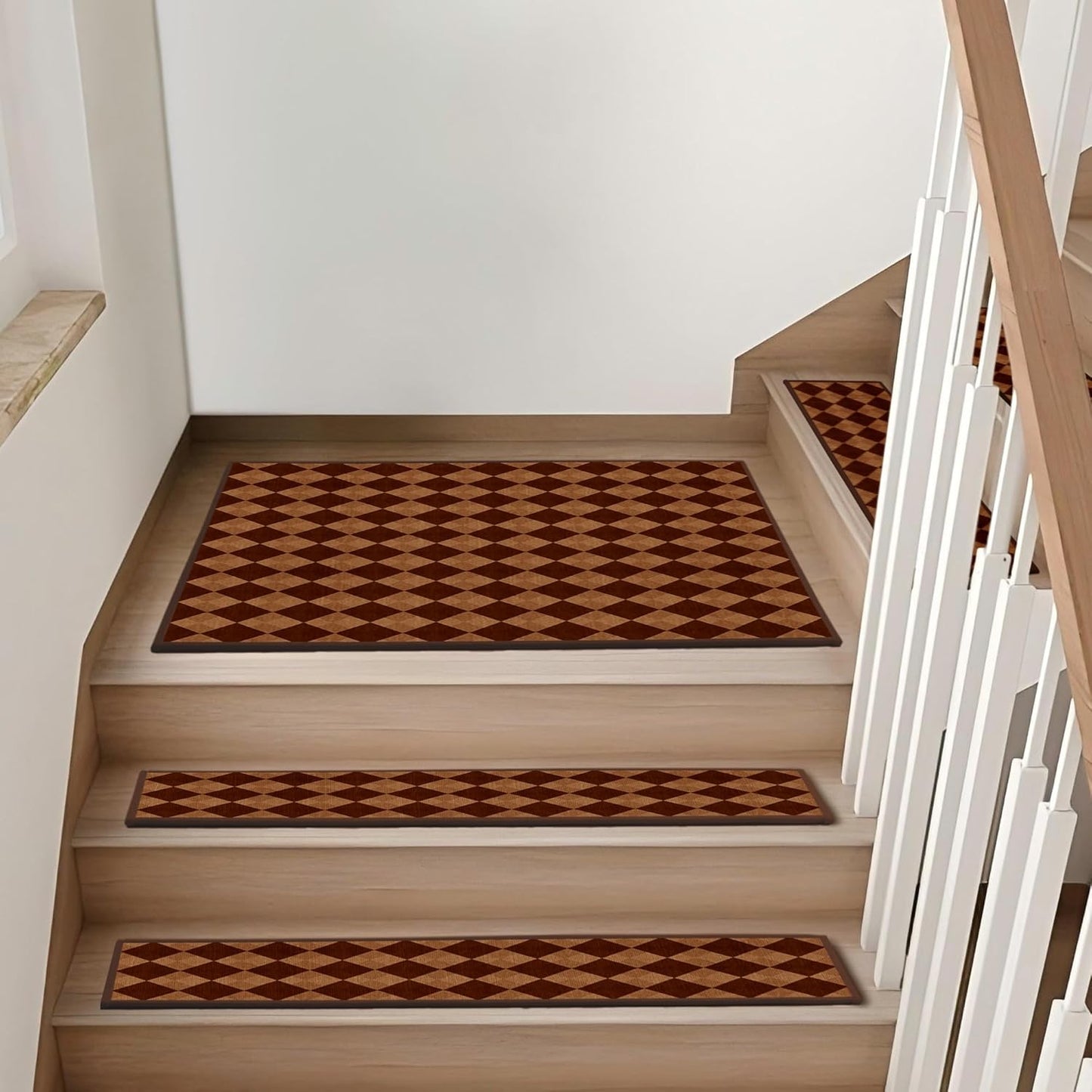 Non-Slip Stair Treads for Wooden Steps 15pcs,8"x30" Stair Carpet Treads for Indoor Use,Peel and Stick Stair Runners,Washable Reusable Adhesive Backing,Pet-Friendly Stair Capet for Kids,Elders,Dogs