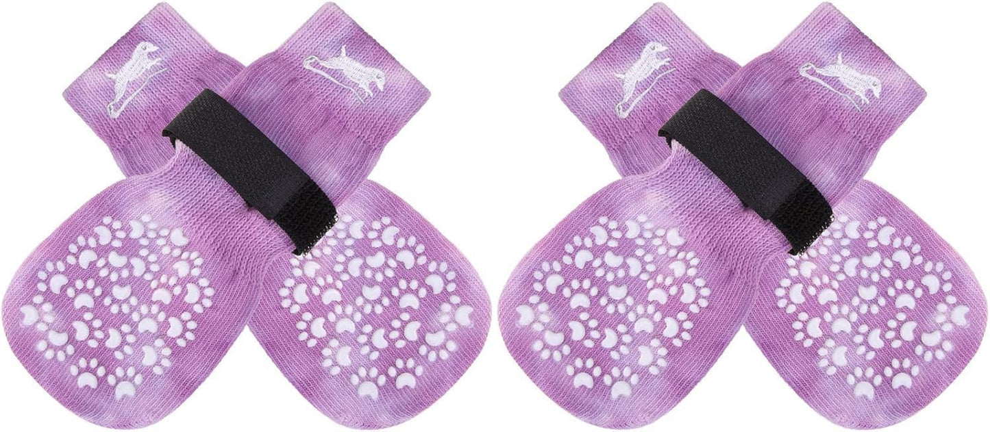 EXPAWLORER Anti Slip Dog Socks to Prevent Licking Paws, Dog Shoes for Hot Pavement, Dog Booties for Small Medium Large Senior Dogs, Traction Control Boots & Paw Protectors for Hardwood Floors