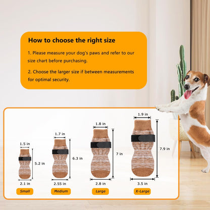 Dog Socks 12 Pack to Prevent Licking Paws, Anti Slip Dog Booties and Paw Protectors for Hardwood Floors Hot Pavement, Suitable for Small Medium Large Senior Dogs - Size Medium