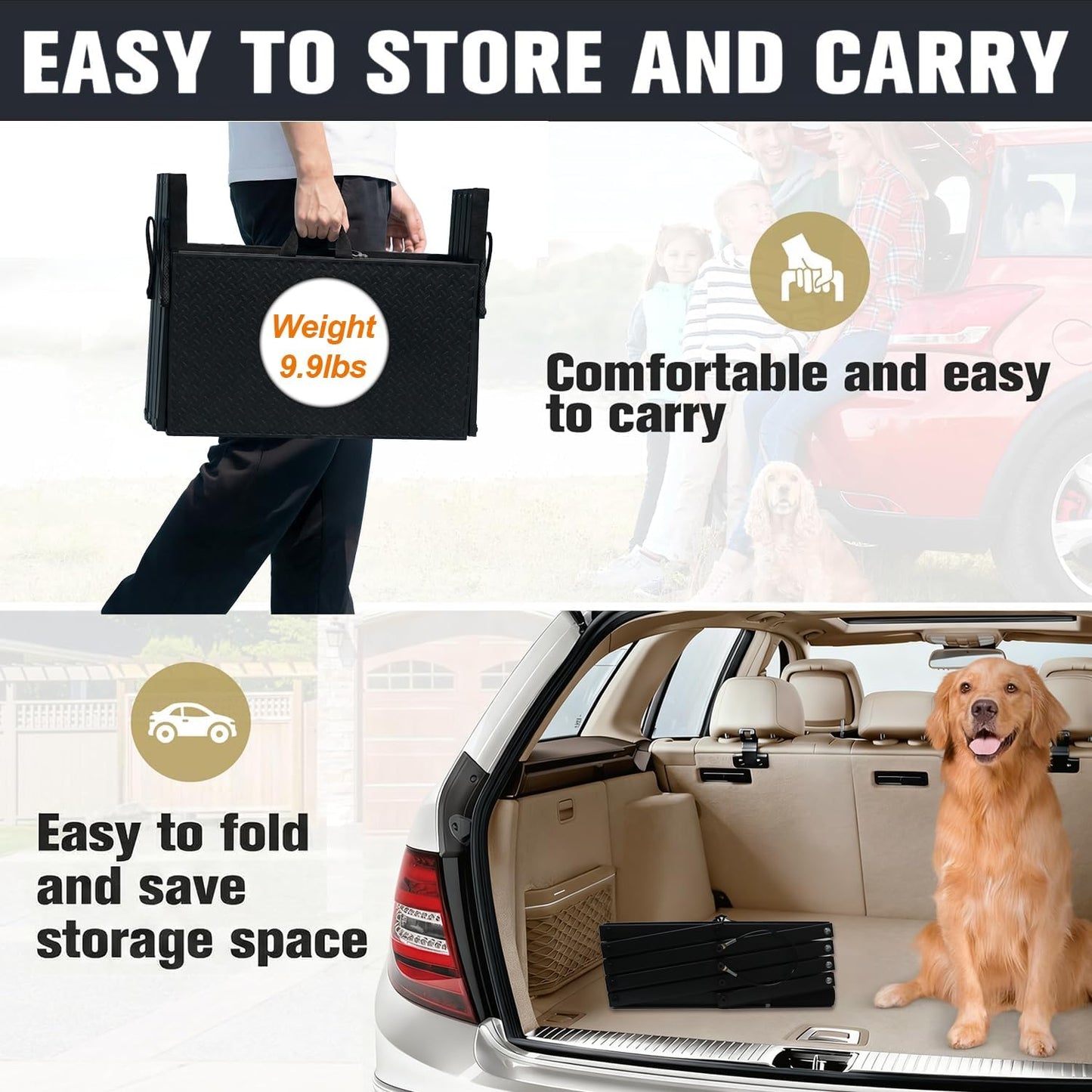 Dog Ramp for Car 71" X 17.6" Extra Long Folding Aluminum Pet Ramp for Large Dogs up to 250 LBS, Portable Waterproof Dog Ramps for SUV Truck Cars