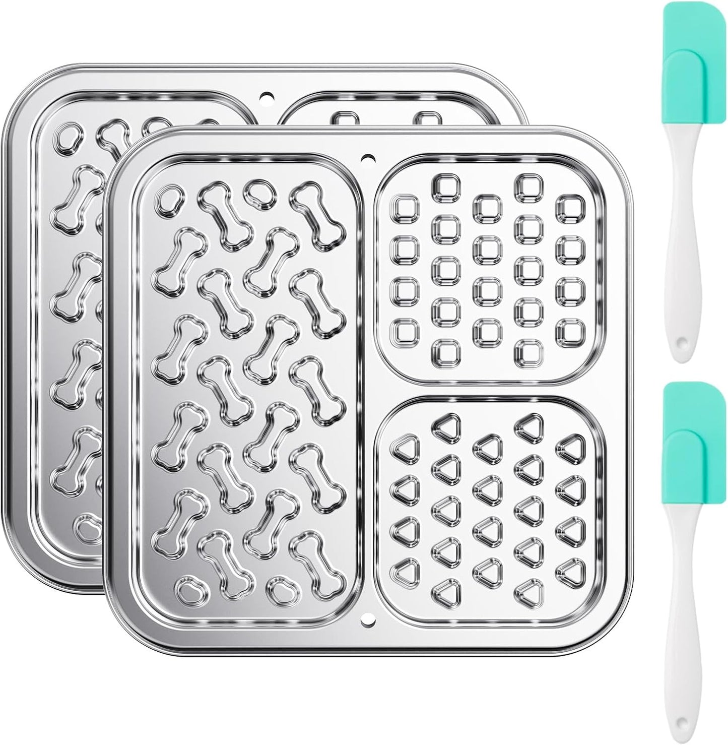 Kactoily Stainless Steel Lick Mat for Dogs and Cats, Large Slow Feeding Licking Pad with 46 Suction Cups, Wall/Floor/Crate Mounting, Peanut Butter Licking Pad for Boredom Reducer and Anxiety Relief