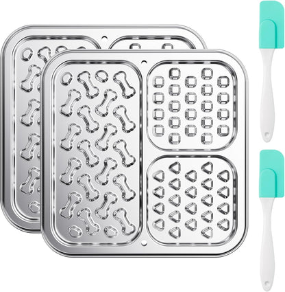 Kactoily Stainless Steel Lick Mat for Dogs and Cats, Large Slow Feeding Licking Pad with 46 Suction Cups, Wall/Floor/Crate Mounting, Peanut Butter Licking Pad for Boredom Reducer and Anxiety Relief