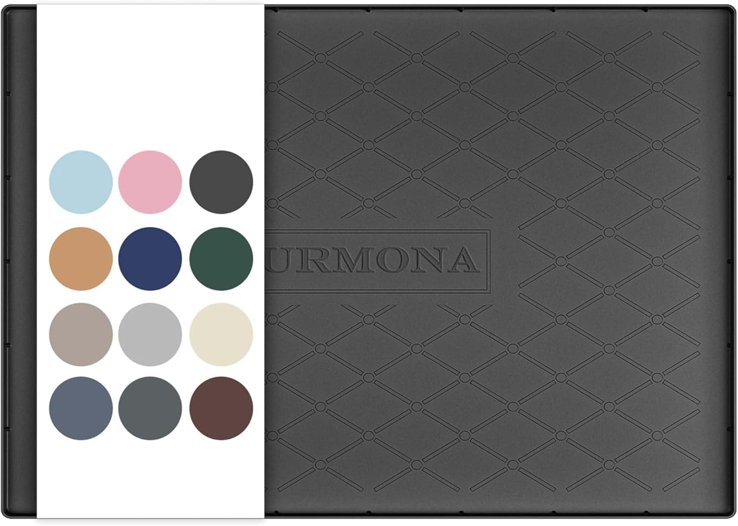 URMONA Under Sink Mat for Kitchen Waterproof, 34" x 22" Silicone Under Sink Mat for Shelf Liner Organizer, Cabinet Sink Protector Under Sink Liner for Bottom Kitchen, Bathroom(Light Grey)