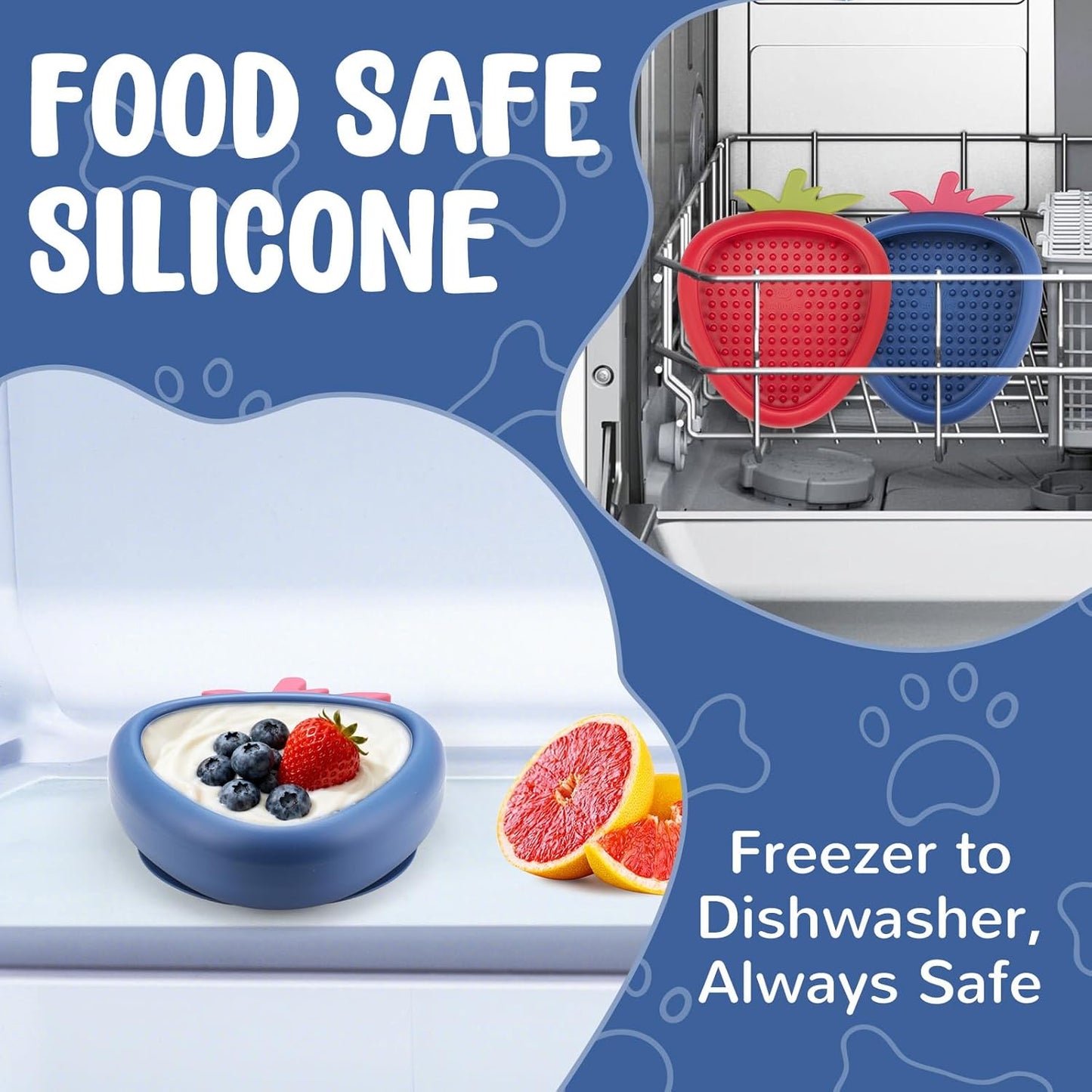 Freeze Dog Lick Bowl, Animire Non-Slip Slow Feeder Lick Mat for Dogs, Silicone Dog Enrichment Bowl for Distraction Anxiety Relief Boredom, BPA Free, Dishwasher Safe(Rose,S)