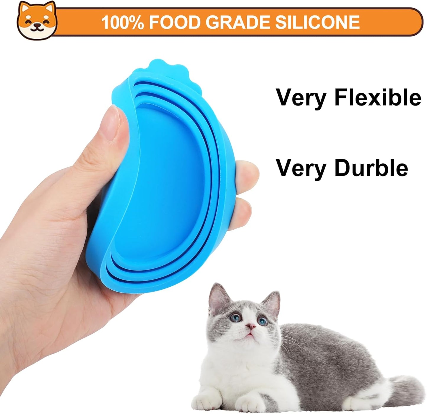 2 Pack Pet Food Can Covers, Silicone Universal Can Lids for Dog & Cat Food, BPA Free, One Fit Most Standard Size Food Cans Green/Blue