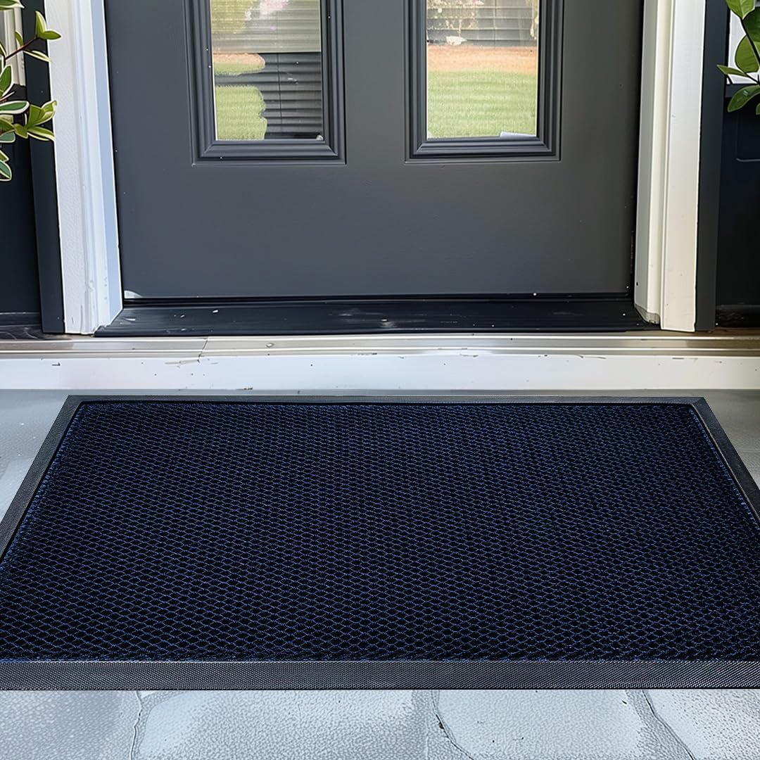Muddy Mat® Meshy Mat™ Door Mat Heavy-Duty Quick-Dry Floor Mat, Sand & Dirt Trapper for Indoor & Outdoor, Ideal for Entrance, Mudrooms,Patios & Garages,Low-Profile,Non-Slip,Washable– Black 17"x30"x0.4"
