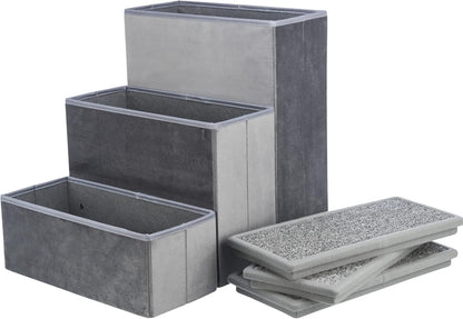 Trixie Velour Dog Stairs with Tread Steps - 4 Step Pet Stairs for Beds and Couches - Foldable with Additional Storage Space - Gray