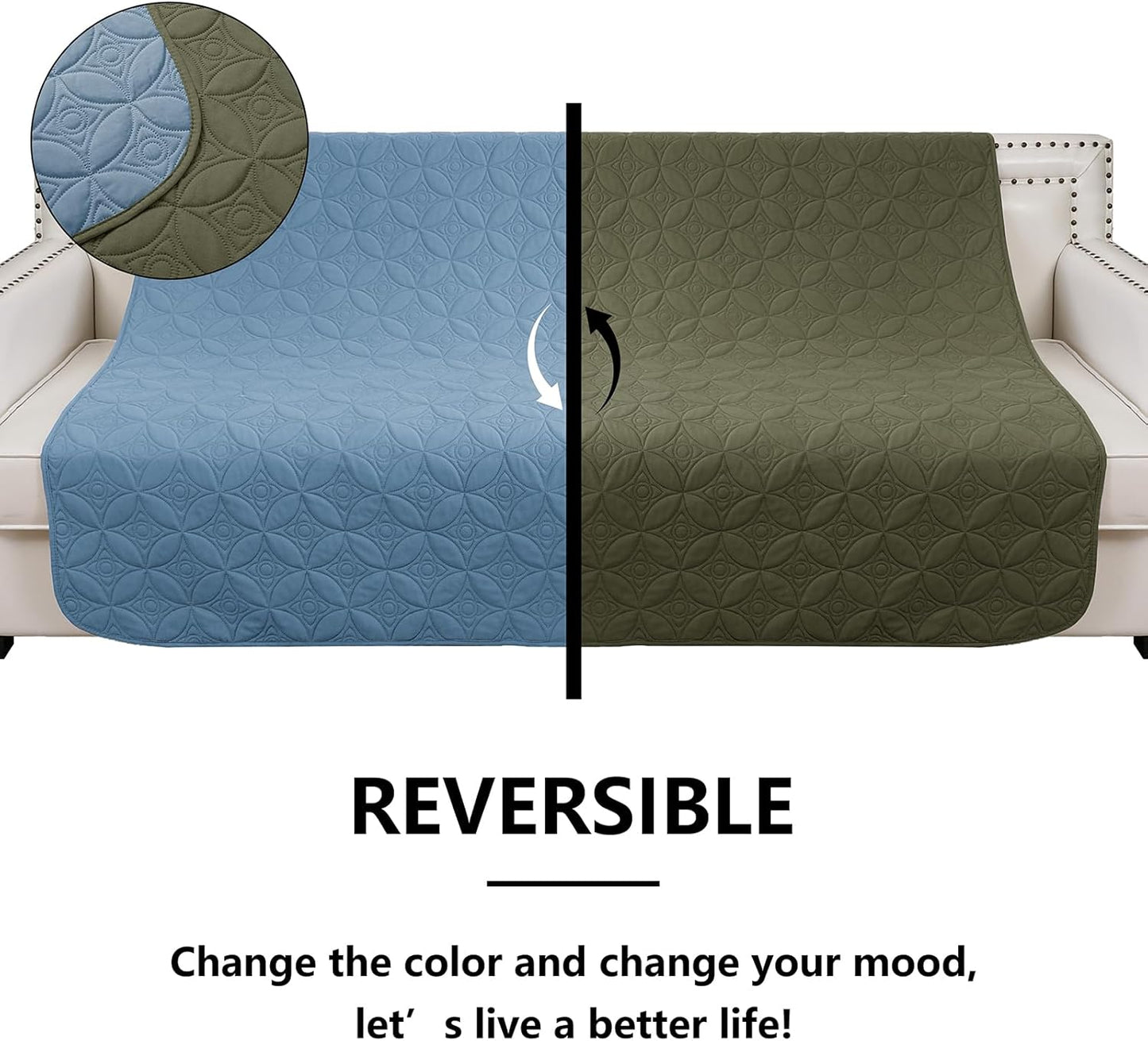 Waterproof Dog Blanket, 30x30 inches Small Pet Couch Covers for Sofa, Chair Bed Furniture Protector from Dogs Washable and Reversible-Lightgrey+Darkgrey