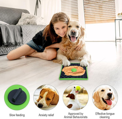 Lick Mat for Dogs Crate, Lick Mat for Dog, Dog Peanut Butter Lick Pads, Crate Training Aids for Puppies Slow Food Licking Pad(1 Pack)