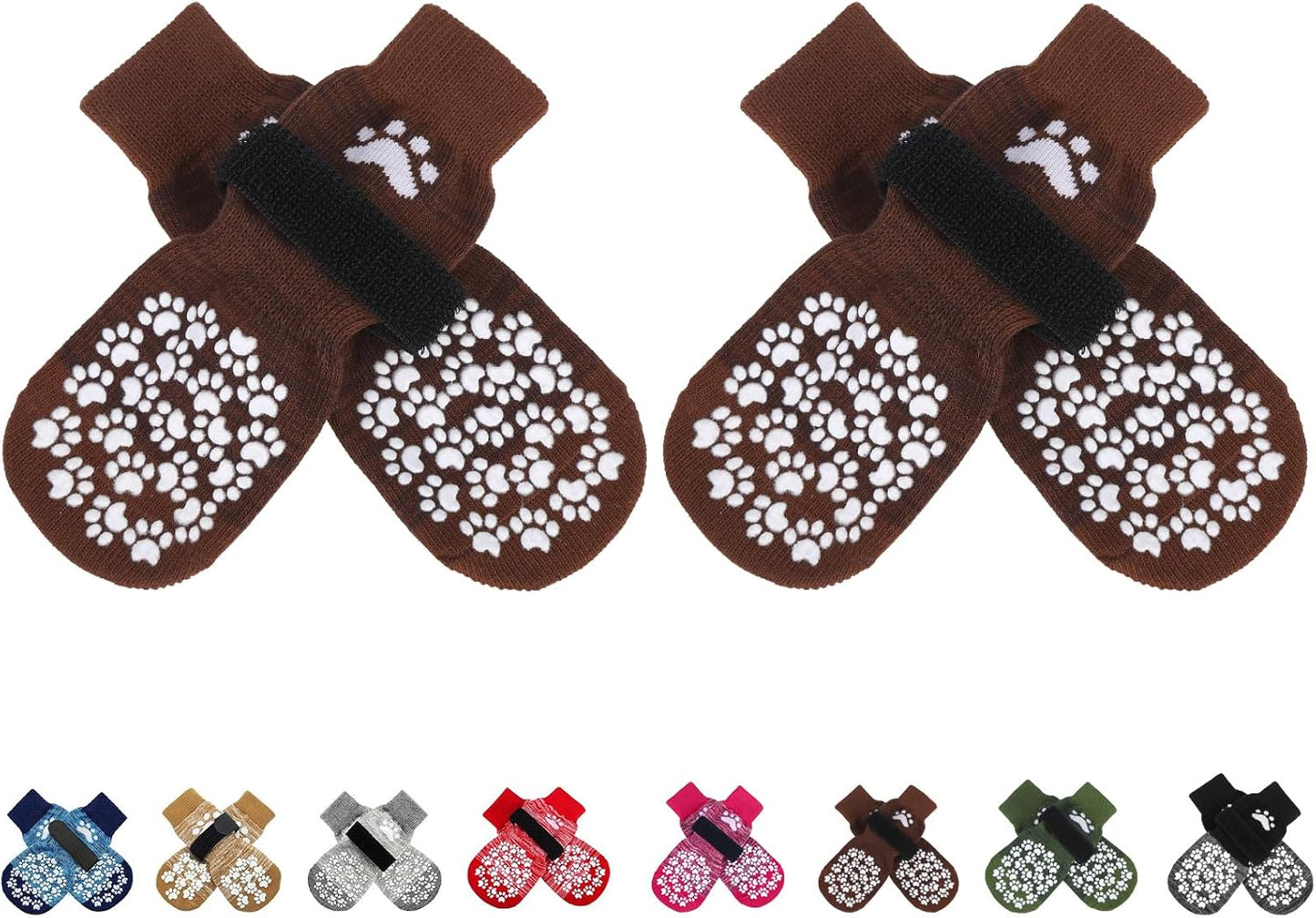 EXPAWLORER Anti Slip Dog Socks to Prevent Licking Paws, Dog Shoes for Hot Pavement, Dog Booties for Small Medium Large Senior Dogs, Traction Control Boots & Paw Protectors for Hardwood Floors