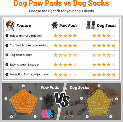 Dog Paw Protector Anti-Slip Pads, Toe Grips for Senior Dogs to Prevent Slipping on Hardwood Floors, Stronger Self-Adhesive Paw Pad Provide Traction for Elderly, Injured Pets (12 Sets - 48Pads, XL)