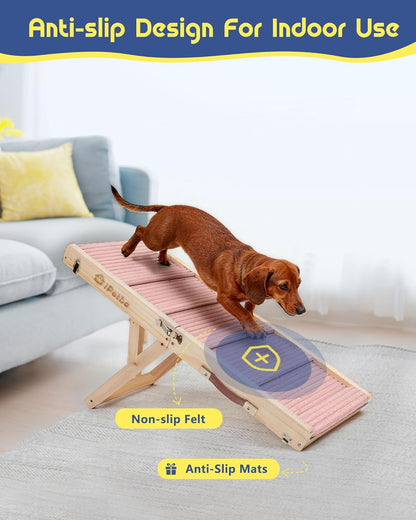 Dog Ramp for Couch - Joint & Spine Support for Small Dogs, 18" Adjustable Height, Anti-Slip & Foldable, Up to 35 lbs