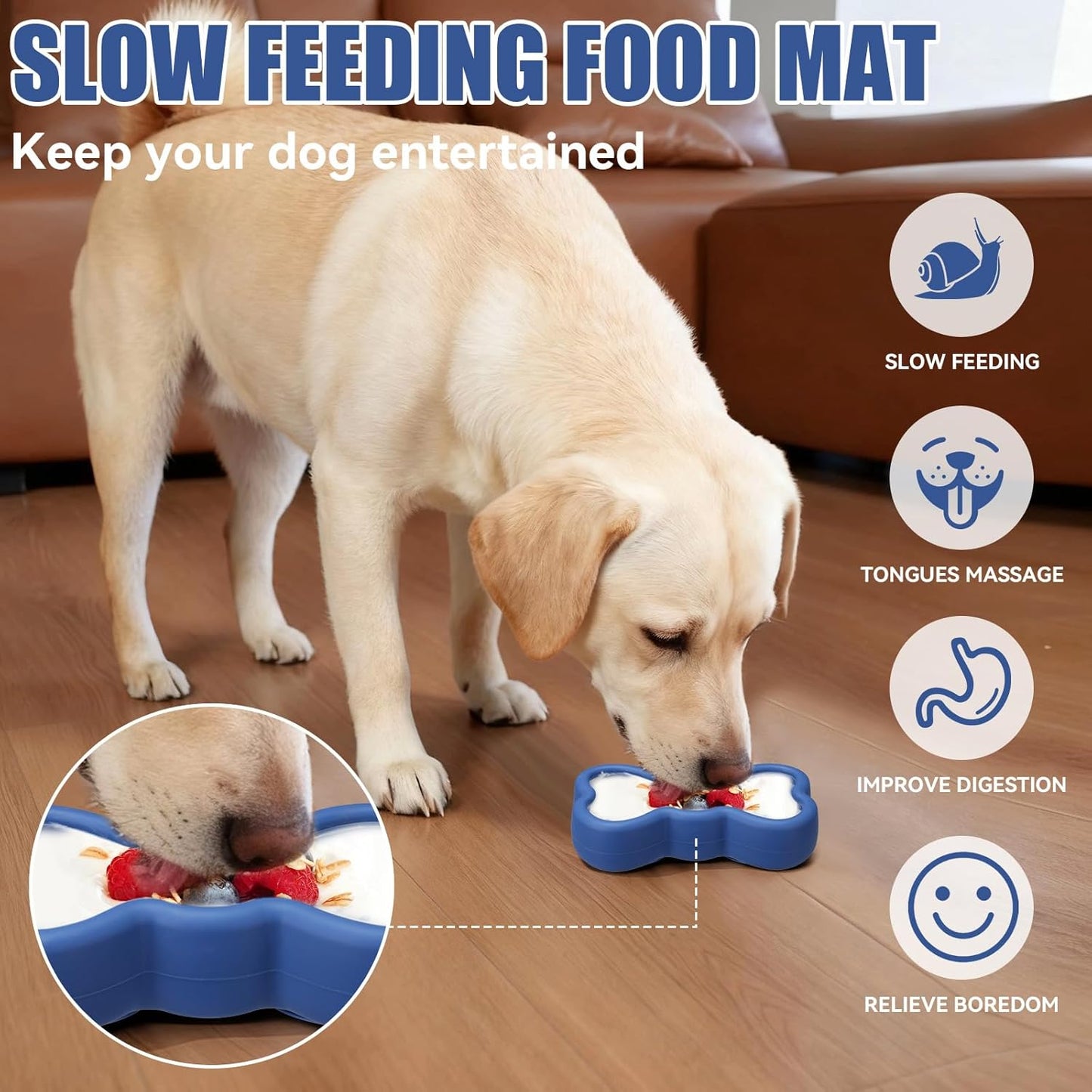 Freeze Dog Lick Bowl, Animire Non-Slip Slow Feeder Lick Mat for Dogs, Silicone Dog Enrichment Bowl for Distraction Anxiety Relief Boredom, BPA Free, Dishwasher Safe(Rose,S)