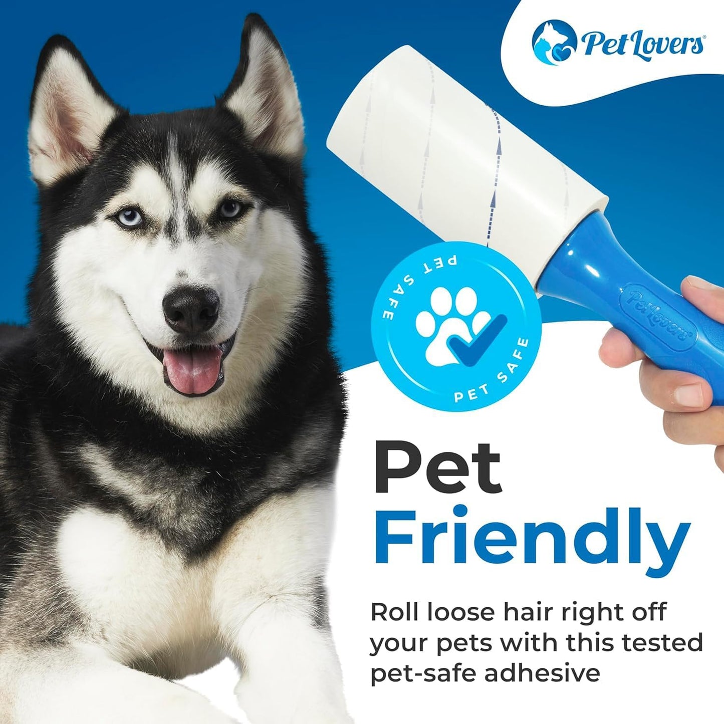 PetLovers Extra Sticky Lint Roller Single Unit 90 Sheets for Pet Hair Removal, Dog and Cat Lint Remover (1 Pack)