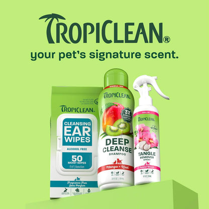 TropiClean Deshedding Dog Shampoo, Fast-Acting Shedding Control & Coat Softener, Puppy Safe, Made in USA, Lime & Coconut Scent, Cat Friendly, 20oz.