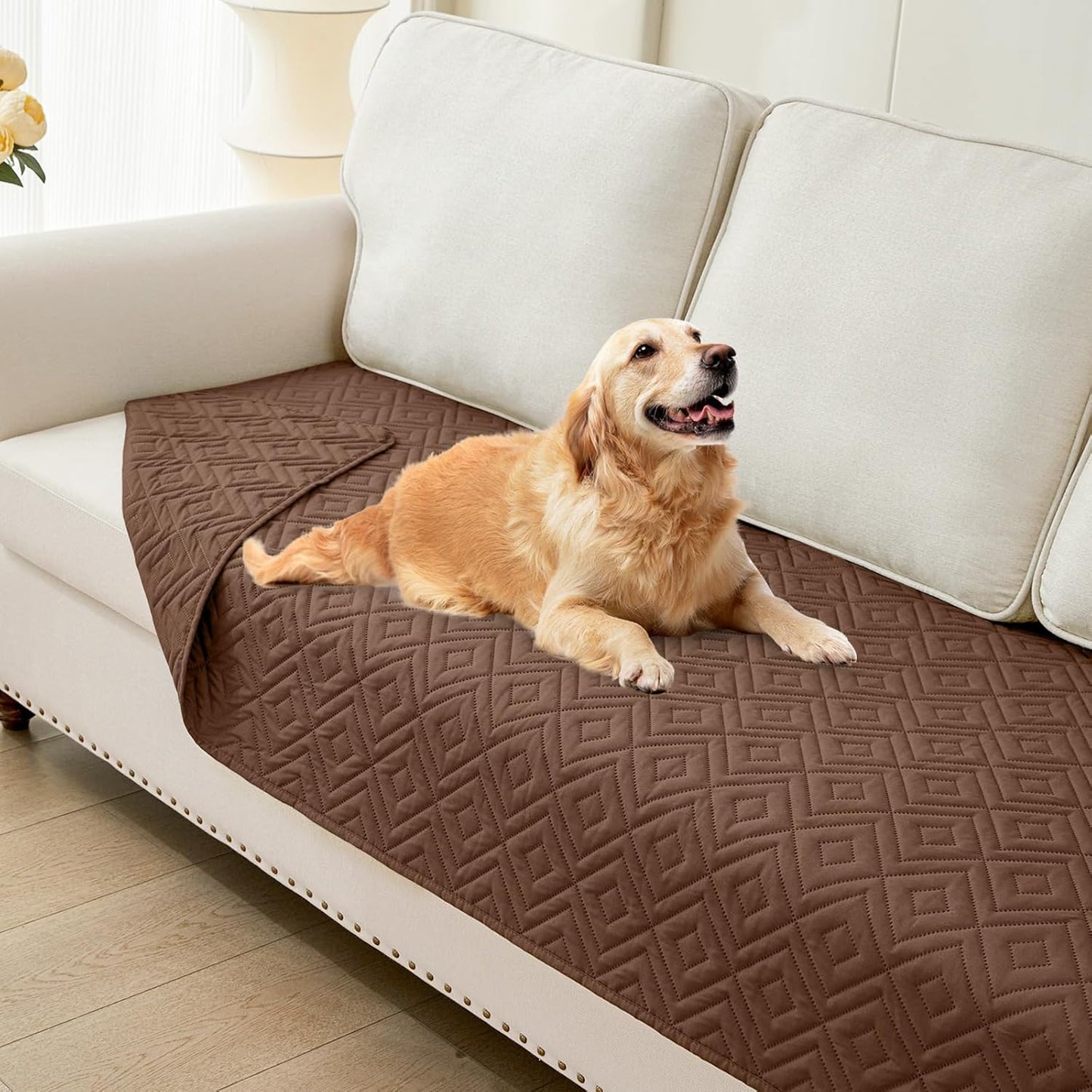 hyha Waterproof Dog Blanket, Soft Pet Bed Blankets, Waterproof Sofa Couch Cover for Dogs Washable, Reversible Pet Couch Covers for Sofa Furniture (30x70 Inch, Grey/Dark Grey)