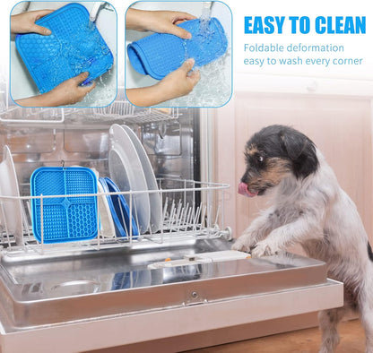 Honomastry Lick Mat for Dogs, Premium Lick Pad with Suction Cups for Dog Anxiety Relief, Slow Feeder Dog Bowls, Bathing, Grooming and Training.