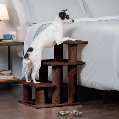 Furhaven Steady Paws Multi-Step Pet Stairs for High Beds & Sofas - Cream, 3-Step