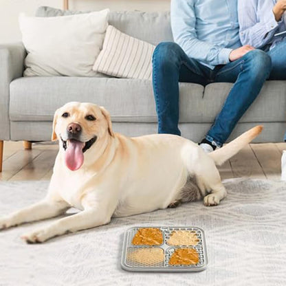 Dog Lick Mat, 3Pack Dog Slow Feeder, Non-Slip Design Lick Mat for Dogs and Cats, Boredom and Anxiety Reducer,Suitable for Treats, Yogurt, Peanut Butter (Grey+Black+SkyBlue)