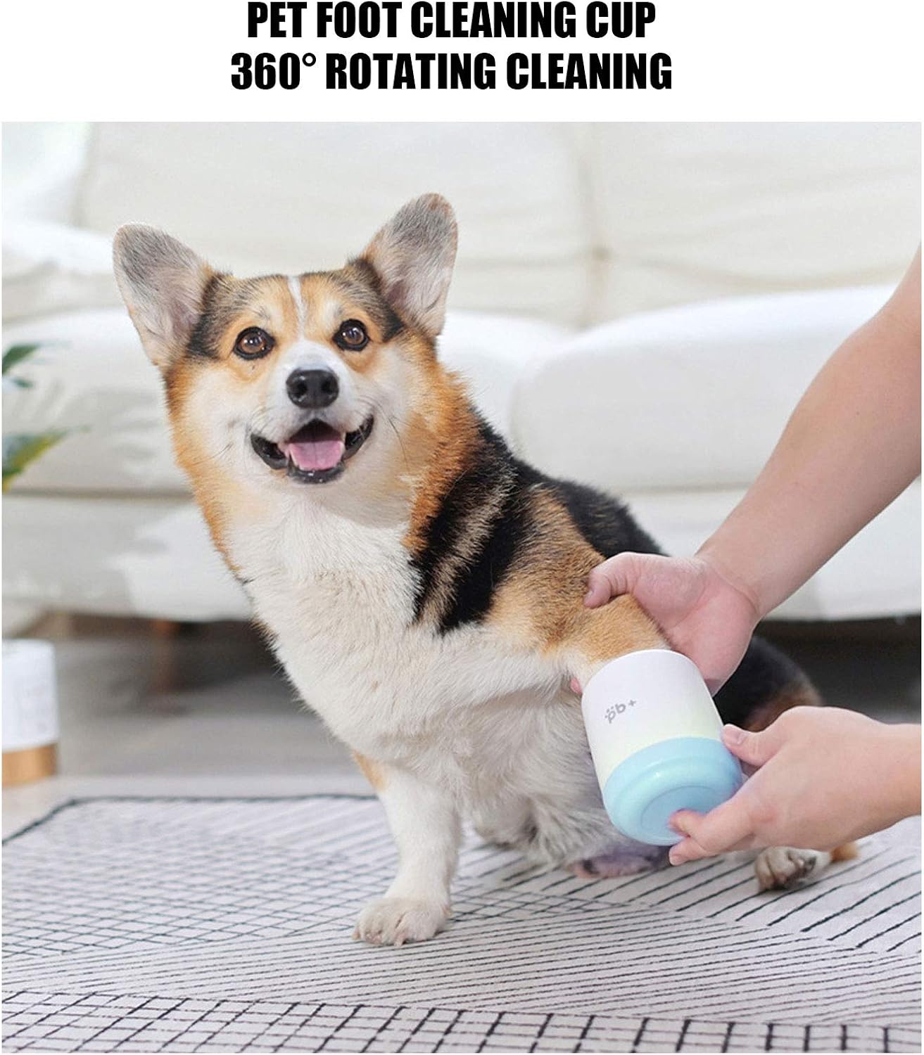 Pet Dog Paw Cleaner Cup, Pet Foot Cleaner Paw Cleaner Cup Easy to Use, Portable Dirt Removal Cleaning Dog Foot Washer Accessory for Dog Cat (Blue)