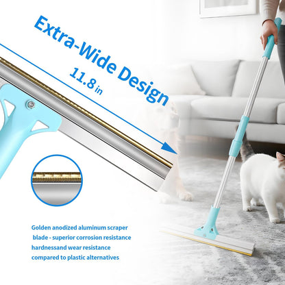 Telescopic Carpet Rake for Pet Hair, 36-55" Adjustable Rug Rake to Remove Dog Cat Hair & Fluff Matted Carpet, Stand Up Cleaning Tool for Under Furniture