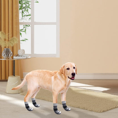 BEAUTYZOO Anti-Slip Dog Socks,Dog Shoes for Hot/Cold Pavement,Paw Protectors with Grips 3 Pairs for Puppy Small Medium Large Senior Old Dogs,Dog Socks to Prevent Licking and Hardwood Floor Protection