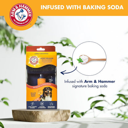 Arm & Hammer Deodorizing Dog Grooming Comb, Fragrance Transfer Technology with Baking Soda, Fine & Standard Teeth for Detangling & Flea Removal, Dematting Tool for Dogs, Sweet Apple & Rose Scent