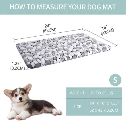 VANKEAN Dog Crate Pad Bed Mat Reversible (Warm & Cool), Soft Pet Sleeping Mat Dog Bed for Crate Suitable for Small to XX-Large Dogs and Cats, Machine Washable Crate Beds, Grey Stone Pattern