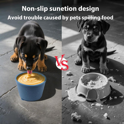 Dog Slow Feeder Lick Bowl - Non-Slip Licking Treat Dispenser for Small Medium Large Dogs, Promotes Anxiety Relief & Prevents Choking, Easy to Clean Feeding Bowl (Green, S)
