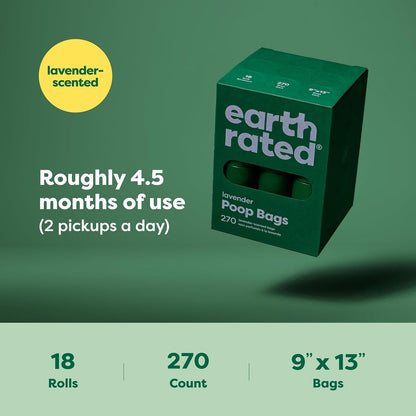 Earth Rated Dog Poop Bags Value Pack, Leak-Proof and Extra-Thick Pet Waste Bag for Big and Small Dogs, Refill Rolls, Unscented, 600 Count