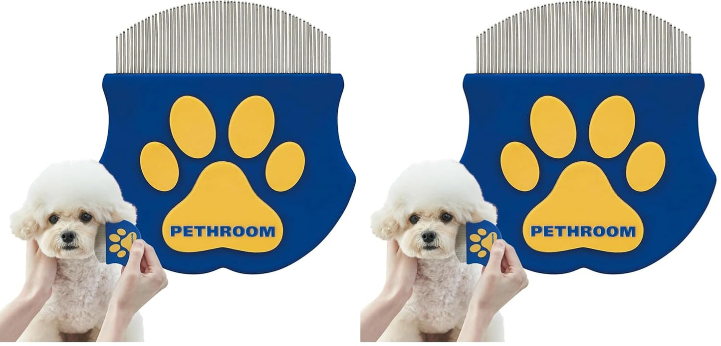 PETHROOM Professional Eye Comb for Pets | Stainless Steel Tear Stain Remover for Cats & Dogs | Gentle Round-Head Grooming Tool | Compact & Portable for Eye Gunk Removal