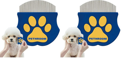 PETHROOM Professional Eye Comb for Pets | Stainless Steel Tear Stain Remover for Cats & Dogs | Gentle Round-Head Grooming Tool | Compact & Portable for Eye Gunk Removal