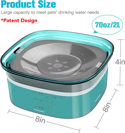 UPSKY 70oz Dog Water Bowl 2L No Spill Dog Bowls Large Capacity Spill Proof Slow Water Feeder, No Splash Pet Water Dispenser Vehicle Carried Travel Slow Drinking Bowl for Messy Drinkers