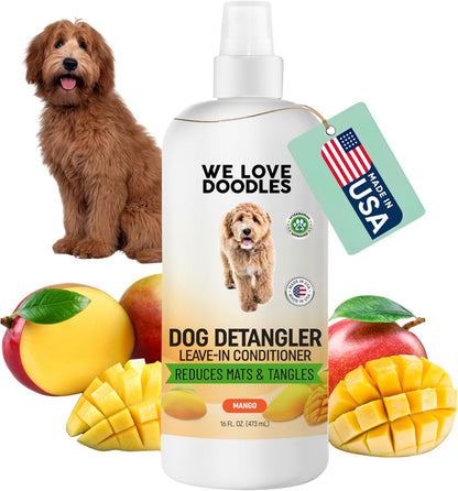We Love Doodles Dog Detangler Spray - Leave-in Conditioner for Dogs - Dog Detangling Spray - Dematting Spray for Dogs - Tangle Remover - Made in The USA, Large 16 fl oz (Ocean Breeze)