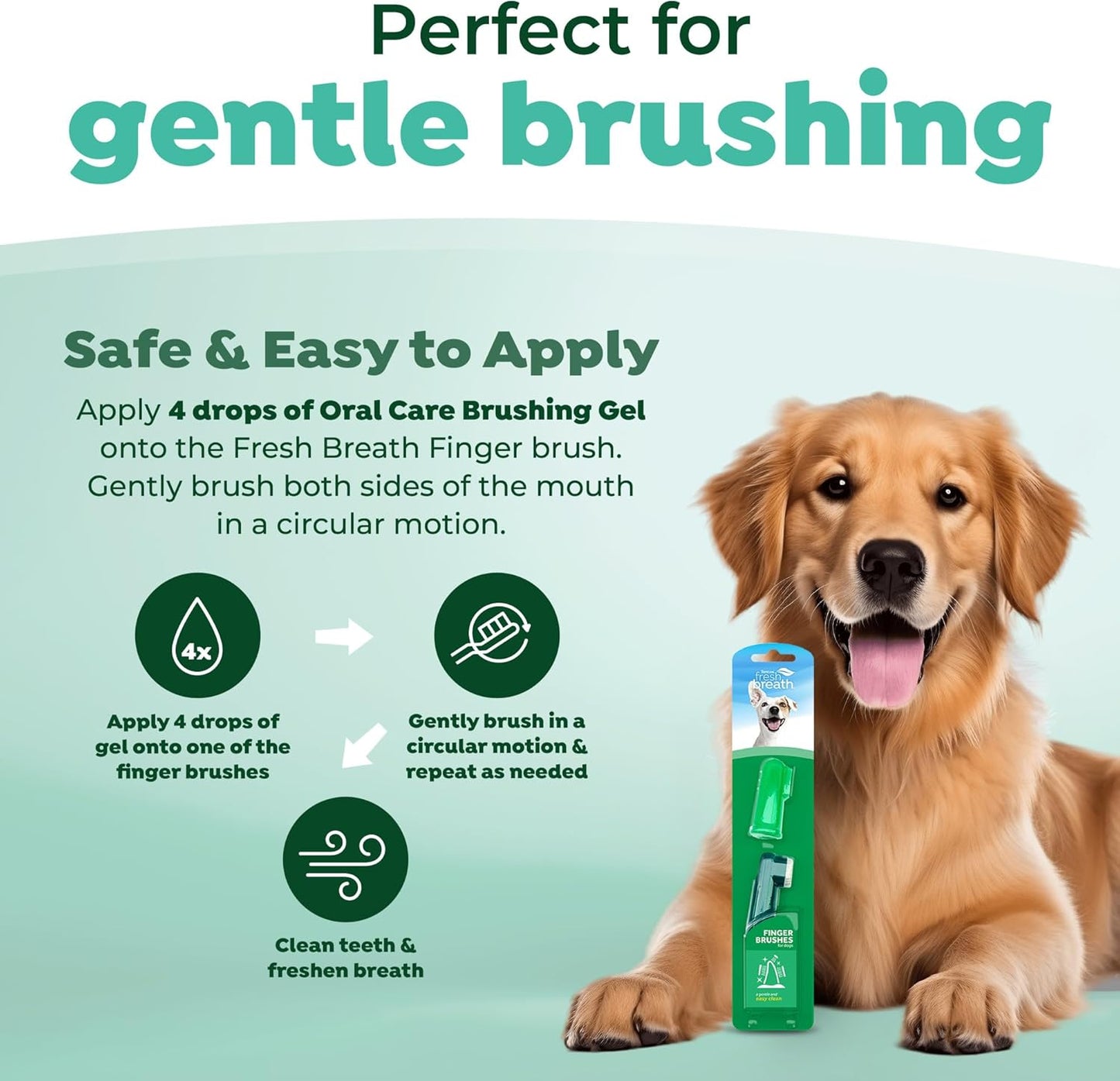 TropiClean Fresh Breath Finger Brushes for Pets, 2 pack -