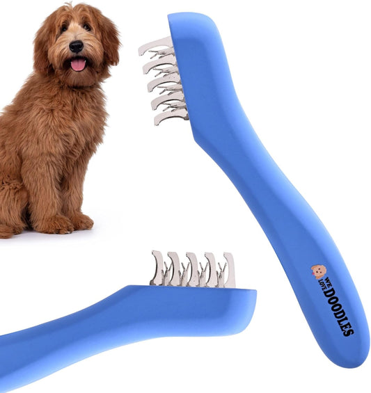 We Love Doodles Dematting Comb for Dogs - Dog Hair Mat Remover, Detangler Comb & Deshedding Tool, Removes Tangles, Knots, & Loose Hair, Metal Comb, Ergonomic Handle (9 Blade)