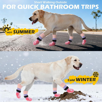 EXPAWLORER Anti Slip Dog Socks to Prevent Licking Paws, Dog Shoes for Hot Pavement Walk, Dog Booties for Hardwood Floors, Dog Boots & Paw Protectors with Grippers for Small Medium Large Senior Dogs M