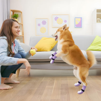 BEAUTYZOO Dog Socks to Prevent Licking Paws -Dog Shoes for Hot Pavement & Hardwood Floors Anti Slip, Traction Control Boots & Paw Protectors with Double Side Grips for Small Medium Large Senior Dogs