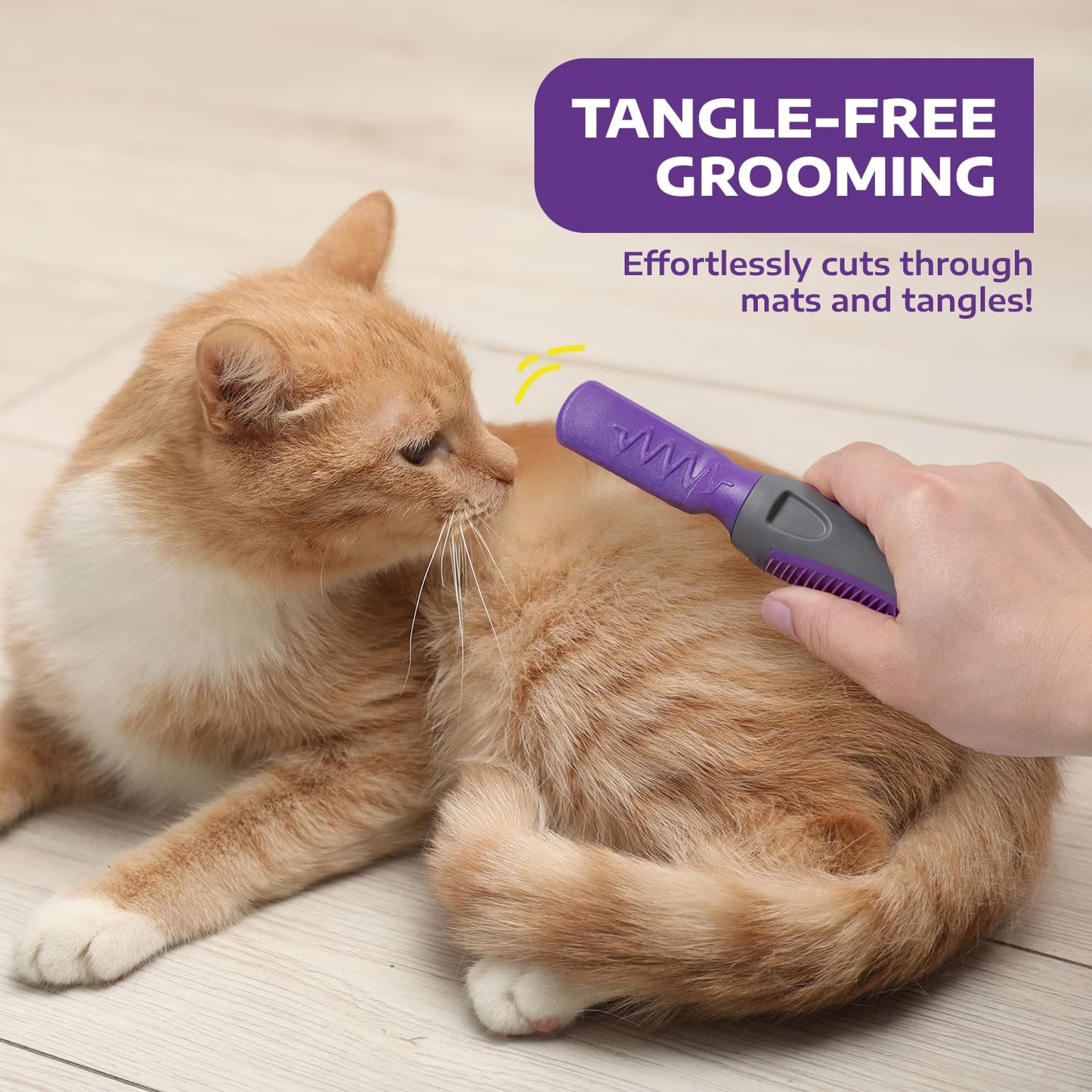 Hertzko Dematting Comb for Dogs Grooming Tool for Long and Short Haired Pets - Matted Cat Fur Remover for Small Dogs, Cats, and Rabbits - Tangle and Knot Remover Brush