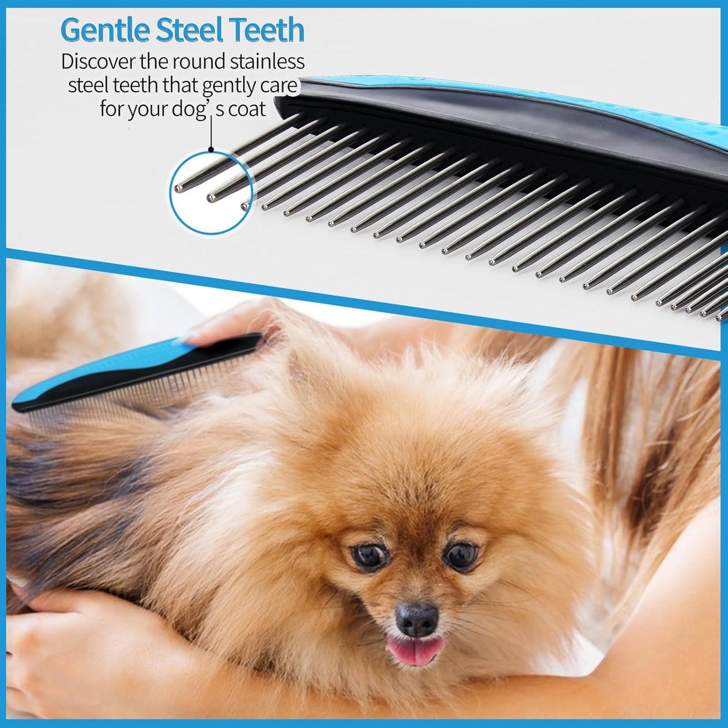 Pjordo Dog Detangler Spray, Natural Dog Leave in Conditioner Spray with Deshedding Brush and Metal Comb for Grooming and Mat Removal, Lavender Scent for Dogs