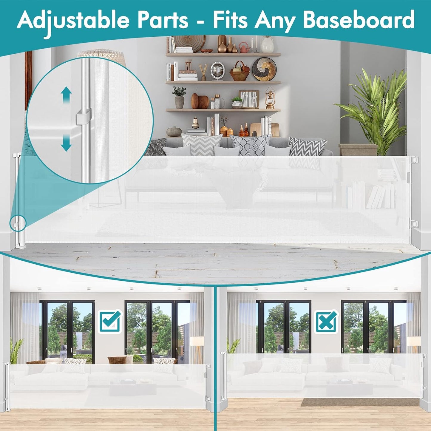 Extra Wide Baby Gate for Large Openings Retractable Baby Gates Indoor Outdoor Extra Long Dog Gate for Doorway Stair Gates for Kids or Pets Extra Large Dog Gate for Stairs