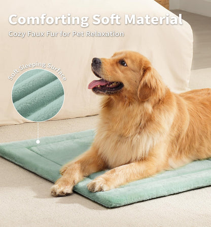 Made4Pets Dog Crate Pad Bed for Medium Large Dogs, Washable & Reversible, Anti-Slip Kennel Mat for Cozy Sleeping, Soft Fluffy Dog Bed for Indoor & Outdoor Use, 35"x23", Gray