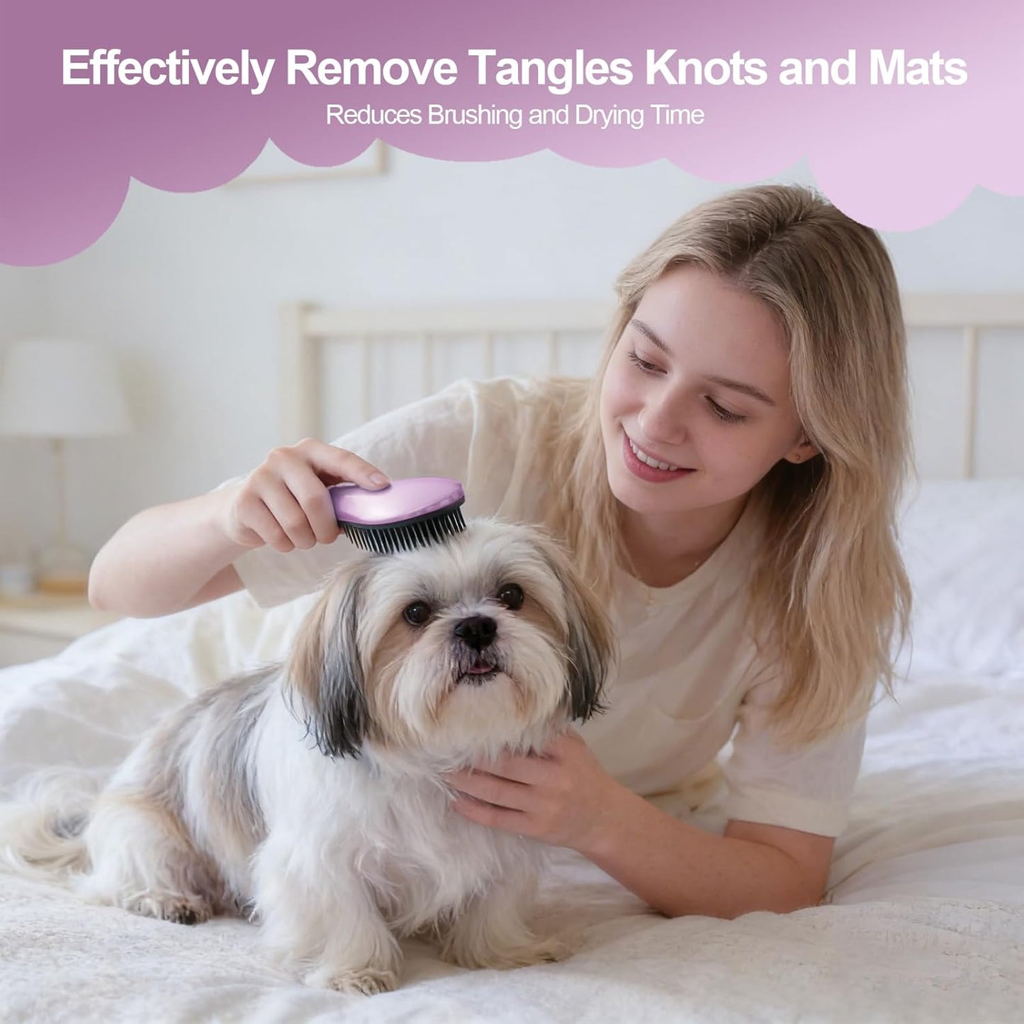Small Dog Brush- Grooming Tool for Teddy, Yorkies, Maltese, Shih Tzu, Chihuahua - Puppy Hair Brush (Blue)