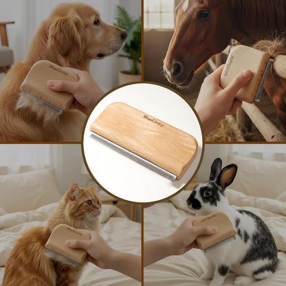 Undercoat Rake Pet Brush with Square Handle, Premium Dematting Comb & Cat Dog Shedding Tool, Efficient Grooming Brush for Detangling Mats & Loose Fur, Ideal for Large Medium Small Dogs and Cats
